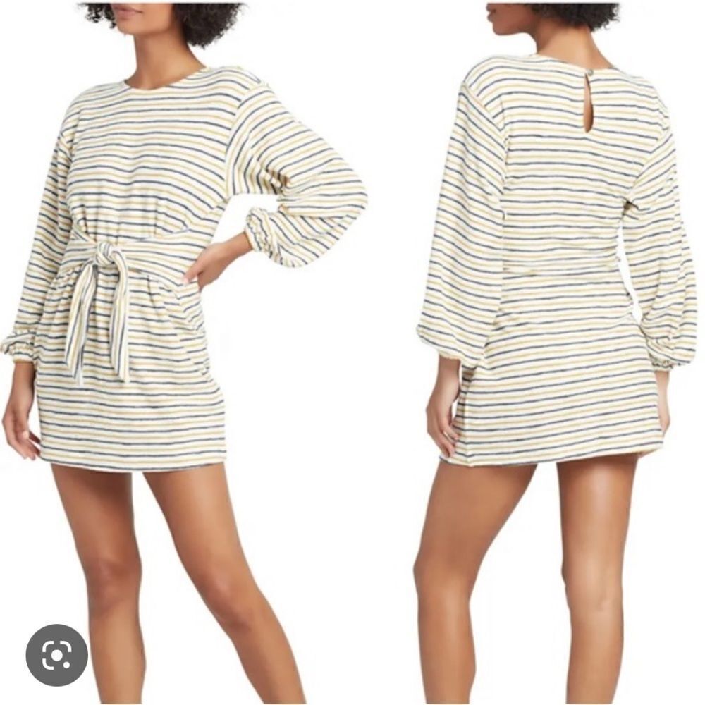 L*space Swim Cover Up Cotton Mini Long Sleeve Dress Small